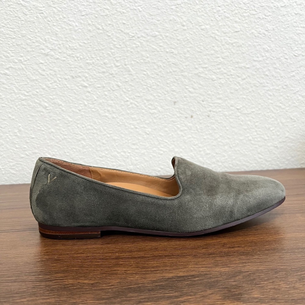 Vionic Willa Suede Loafers Gray Orthotic Slip On Flats Women 9